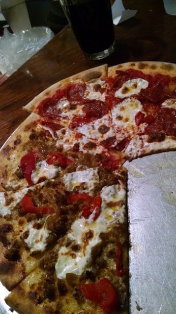 Pizza from Wood Pizza New Orleans. I'm just adding it because DOESN'T IT LOOK GOOD?!